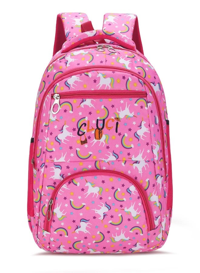 حقيبة ظهر CLUCI كبيرة السعة وخفيفة الوزن ومتعددة الاستخدامات، مناسبة للأعمال والسفر والأزياء والأطفال، حقيبة ظهر للأولاد والبنات (يونيكورن وردي) - Image 1